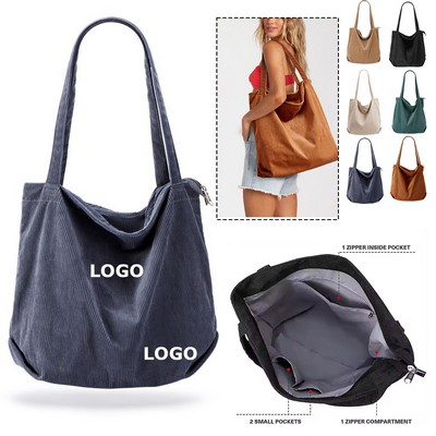 Casual Corduroy Tote Shoulder Bag