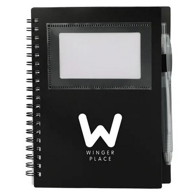 Recycled 5" x 7" Star Spiral Notebook with Pe