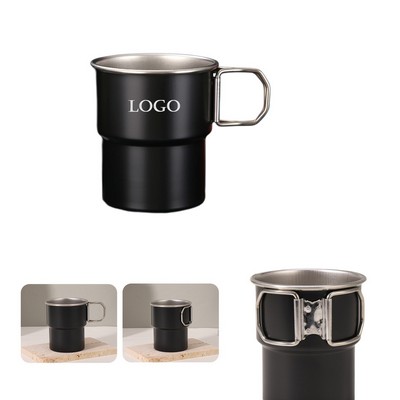 10oz Outdoor Camping Mug With Folding Handle
