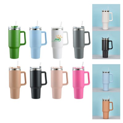 40oz Double Wall Vacuum Mug & Straw