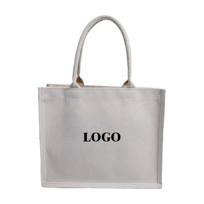 Pure White Cotton Canvas Tote Bag