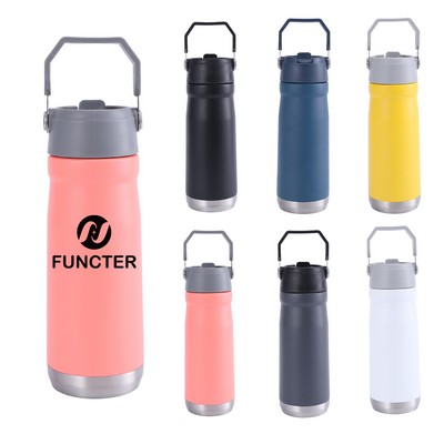 18 Oz. Stainless Steel Insulated Vacuum Bottle With Handle