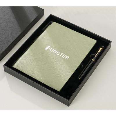 A5 PU Leather Workbook Lined Memo Notebook Set