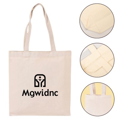 Beige Eco-Friendly Canvas Tote Bag Reusable Large Durable Handbag 12x14"