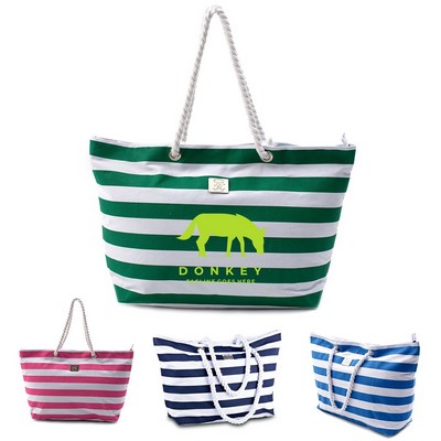 Cotton Resort Tote Bag w/ Rope Handle