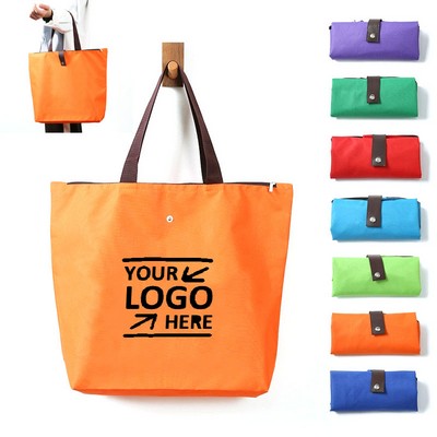 Waterproof Oxford Fabric Shopping Tote Bag With Zipper (18"X12.6"X4.7")