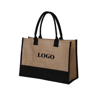Linen Covered Tote Bag