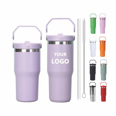 30oz Tumbler with Handle | Insulated Tumbler with Lid and Straw | Stainless Steel Vacuum Bottle