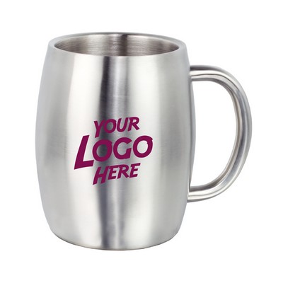 Stainless Steel Double Wall Mugs with Handles 14 oz