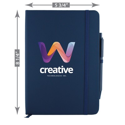 Notebook and pen combo - Full Color Imprint - (5 3/4"W x 8 1/4"H)