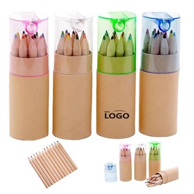 Colored Pencil Set In Tube With Sharpener