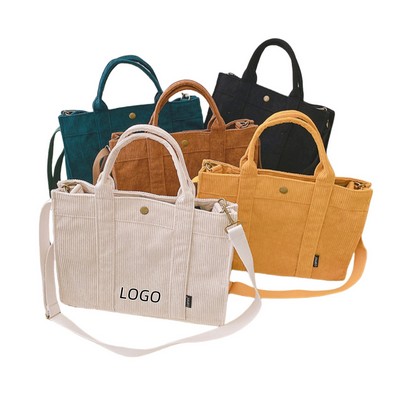 Large-capacity Corduroy Handbag